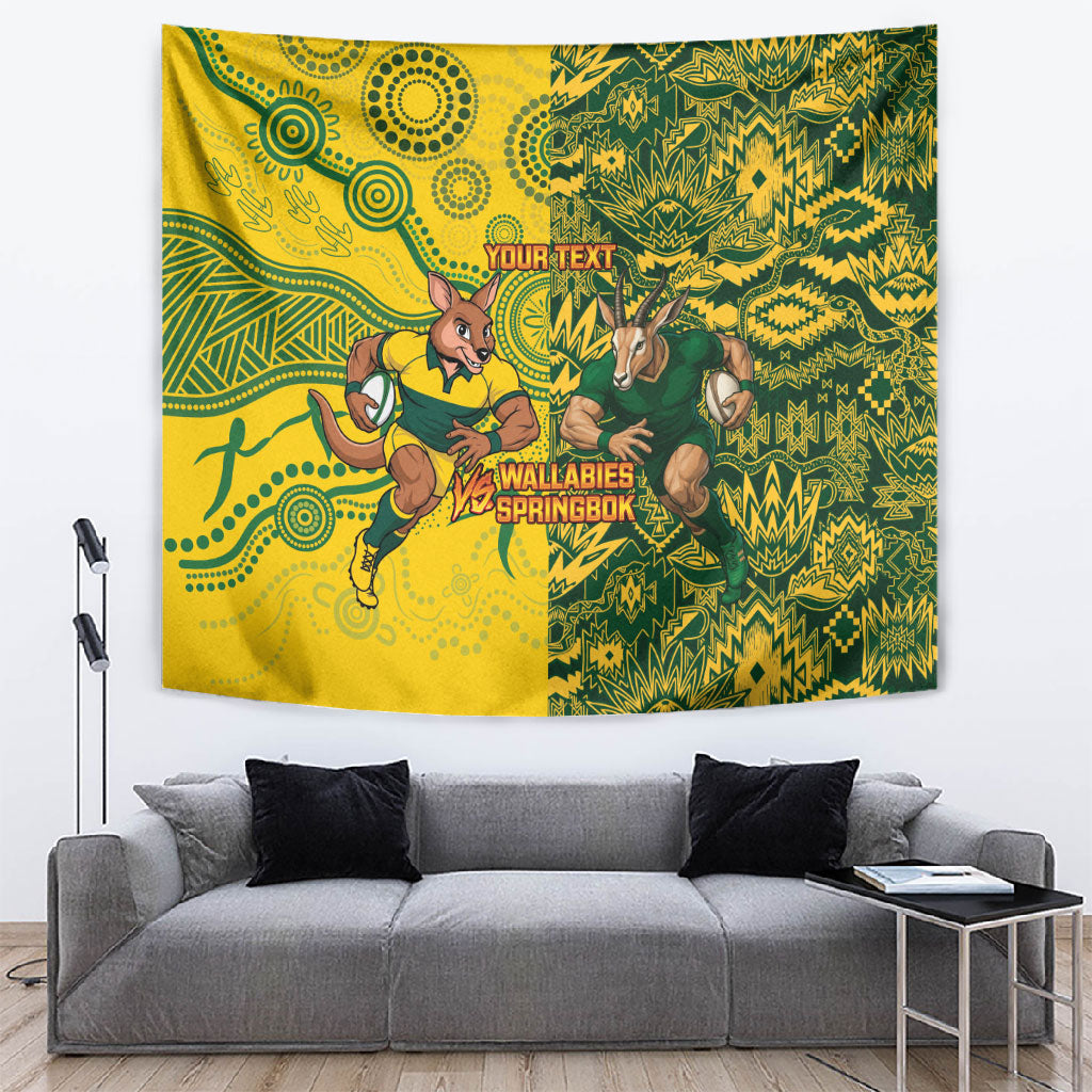 Custom South Africa vs Australia Tapestry Springboks Wallabies Two Nations One Battle