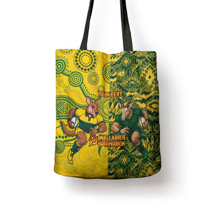 Custom South Africa vs Australia Tote Bag Springboks Wallabies Two Nations One Battle