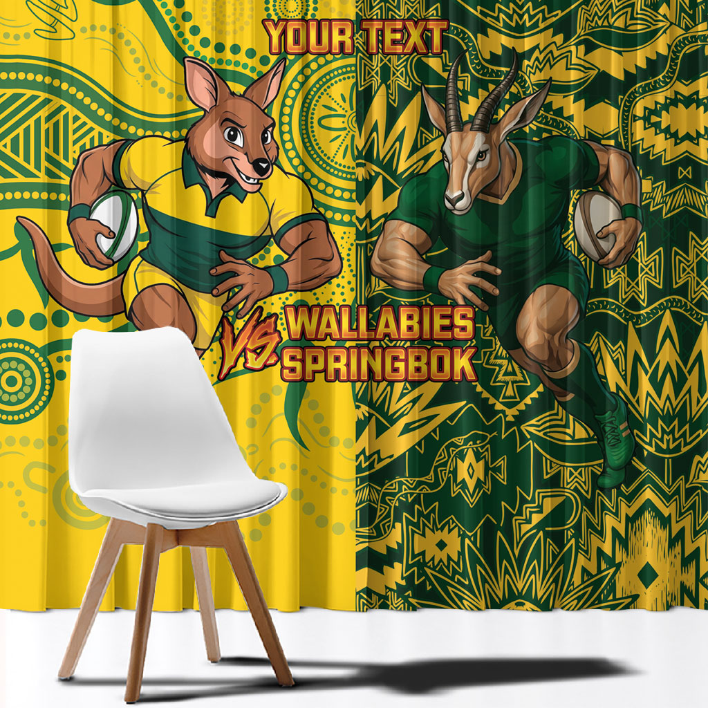 Custom South Africa vs Australia Window Curtain Springboks Wallabies Two Nations One Battle