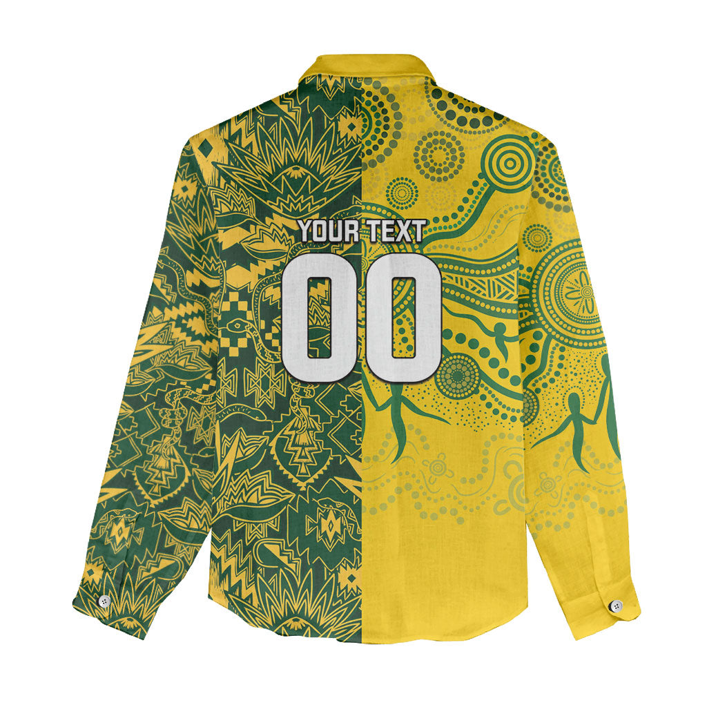 Custom South Africa vs Australia Women Casual Shirt Springboks Wallabies Two Nations One Battle