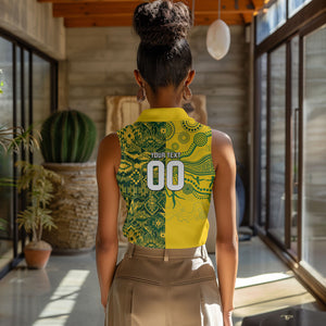 Custom South Africa vs Australia Women Sleeveless Polo Shirt Springboks Wallabies Two Nations One Battle