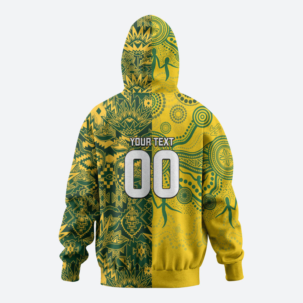 Custom South Africa vs Australia Zip Hoodie Springboks Wallabies Two Nations One Battle