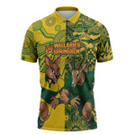 Custom South Africa vs Australia Zipper Polo Shirt Springboks Wallabies Two Nations One Battle
