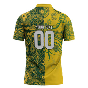 Custom South Africa vs Australia Zipper Polo Shirt Springboks Wallabies Two Nations One Battle