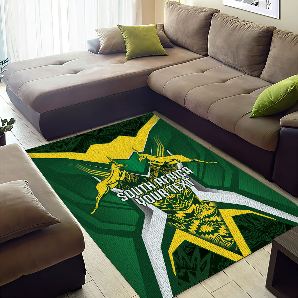 South Africa Springbok Custom Area Rug Rugby se Grootste Wedywering