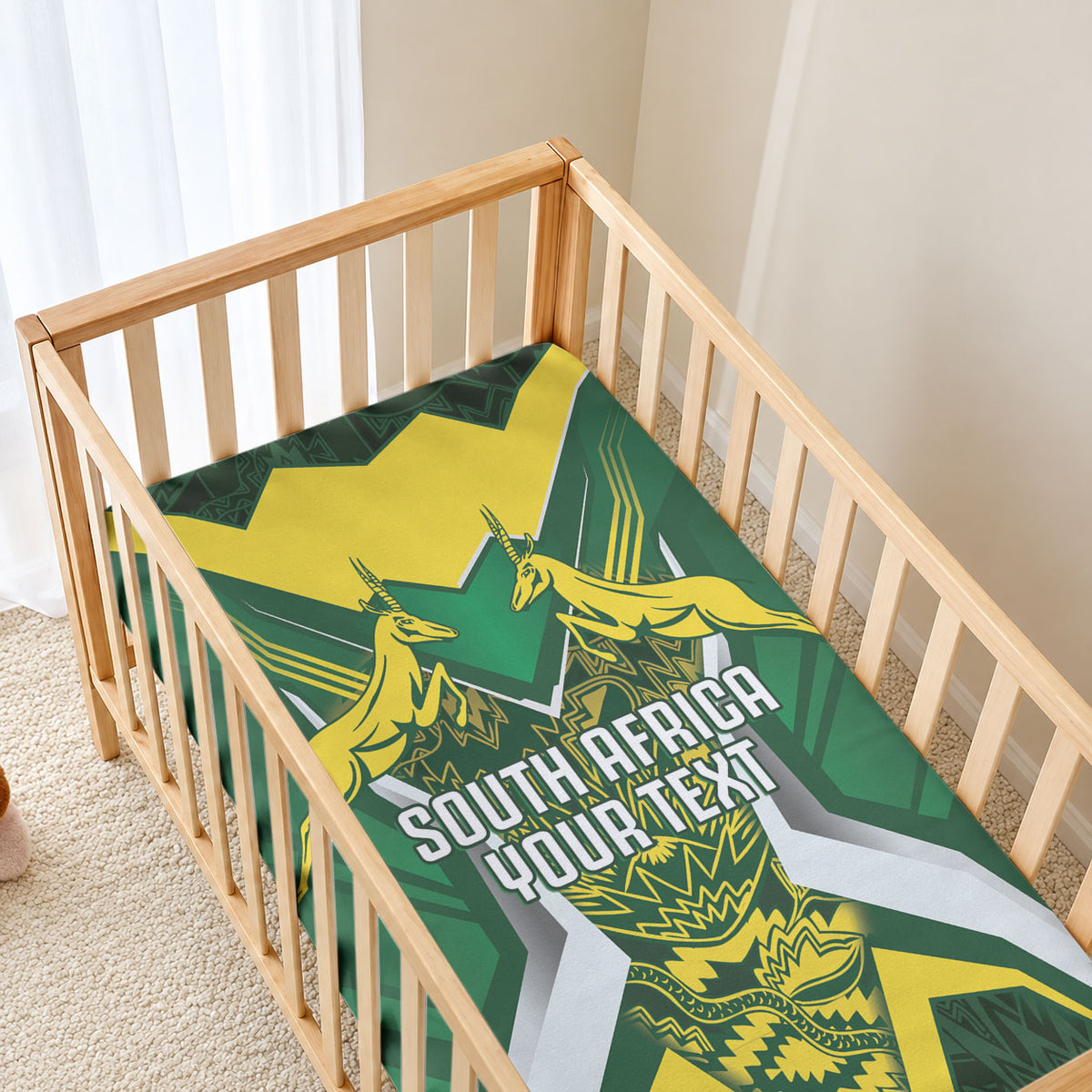 South Africa Springbok Custom Baby Bed Cover Rugby se Grootste Wedywering