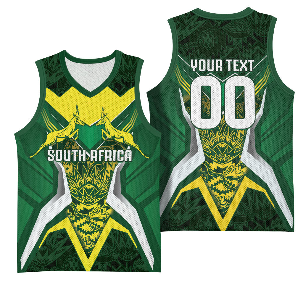 South Africa Springbok Custom Basketball Jersey Rugby se Grootste Wedywering