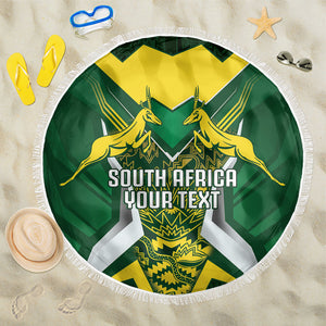 South Africa Springbok Custom Beach Blanket Rugby se Grootste Wedywering