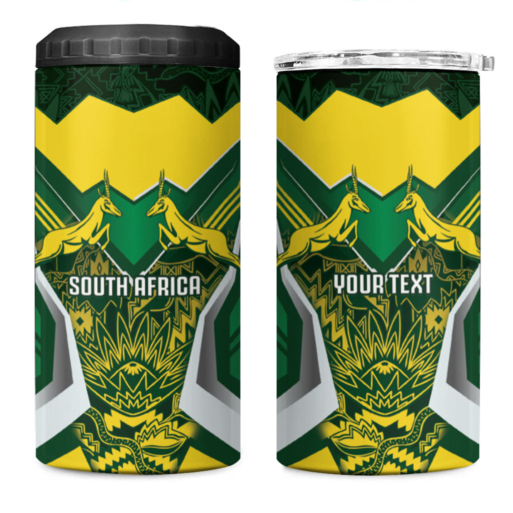 South Africa Springbok Custom 4 in 1 Can Cooler Tumbler Rugby se Grootste Wedywering