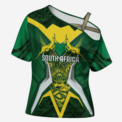 South Africa Springbok Custom Cross Shoulder Shirt Rugby se Grootste Wedywering