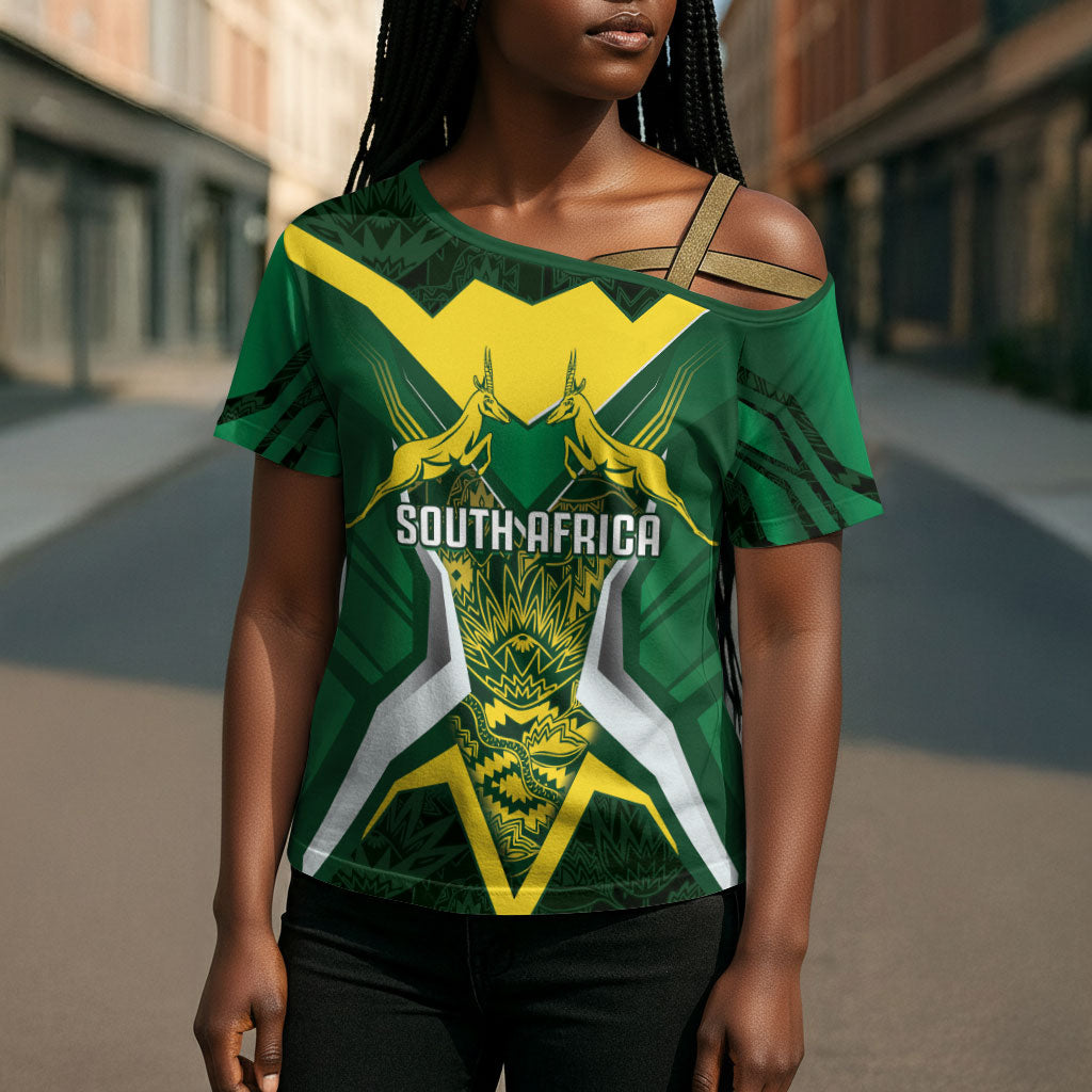 South Africa Springbok Custom Cross Shoulder Shirt Rugby se Grootste Wedywering
