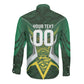 South Africa Springbok Custom Long Sleeve Button Shirt Rugby se Grootste Wedywering