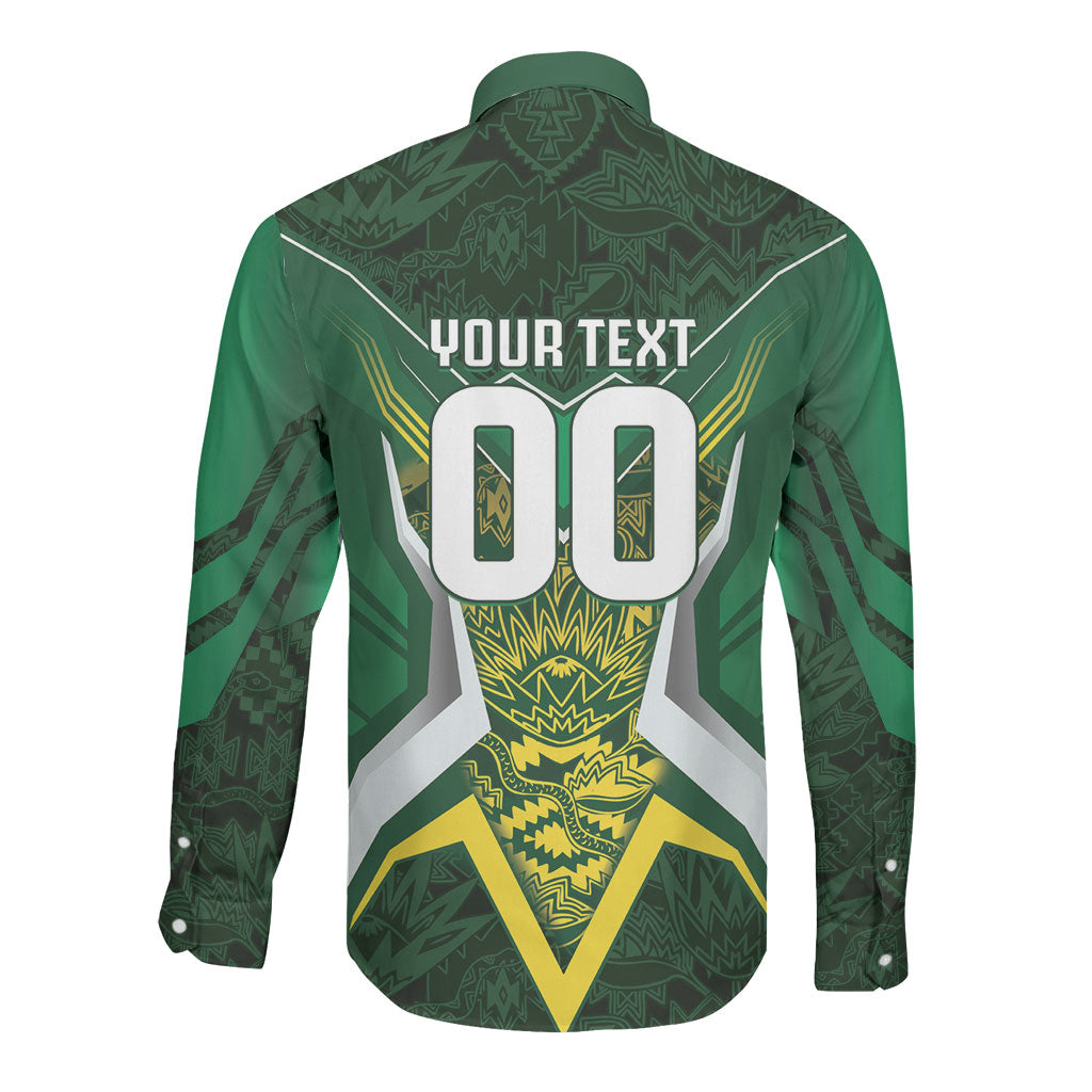 South Africa Springbok Custom Long Sleeve Button Shirt Rugby se Grootste Wedywering