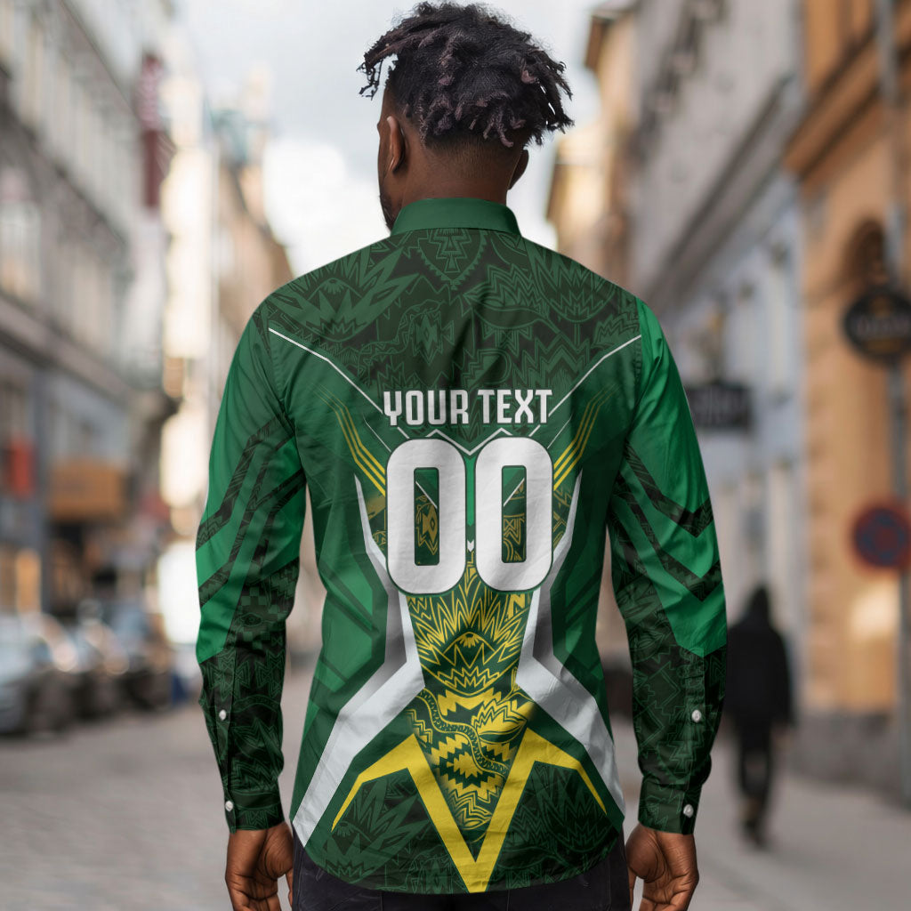 South Africa Springbok Custom Long Sleeve Button Shirt Rugby se Grootste Wedywering