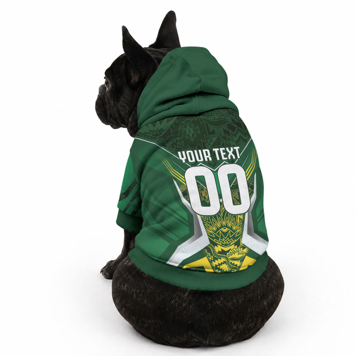 South Africa Springbok Custom Pet Hoodie Rugby se Grootste Wedywering
