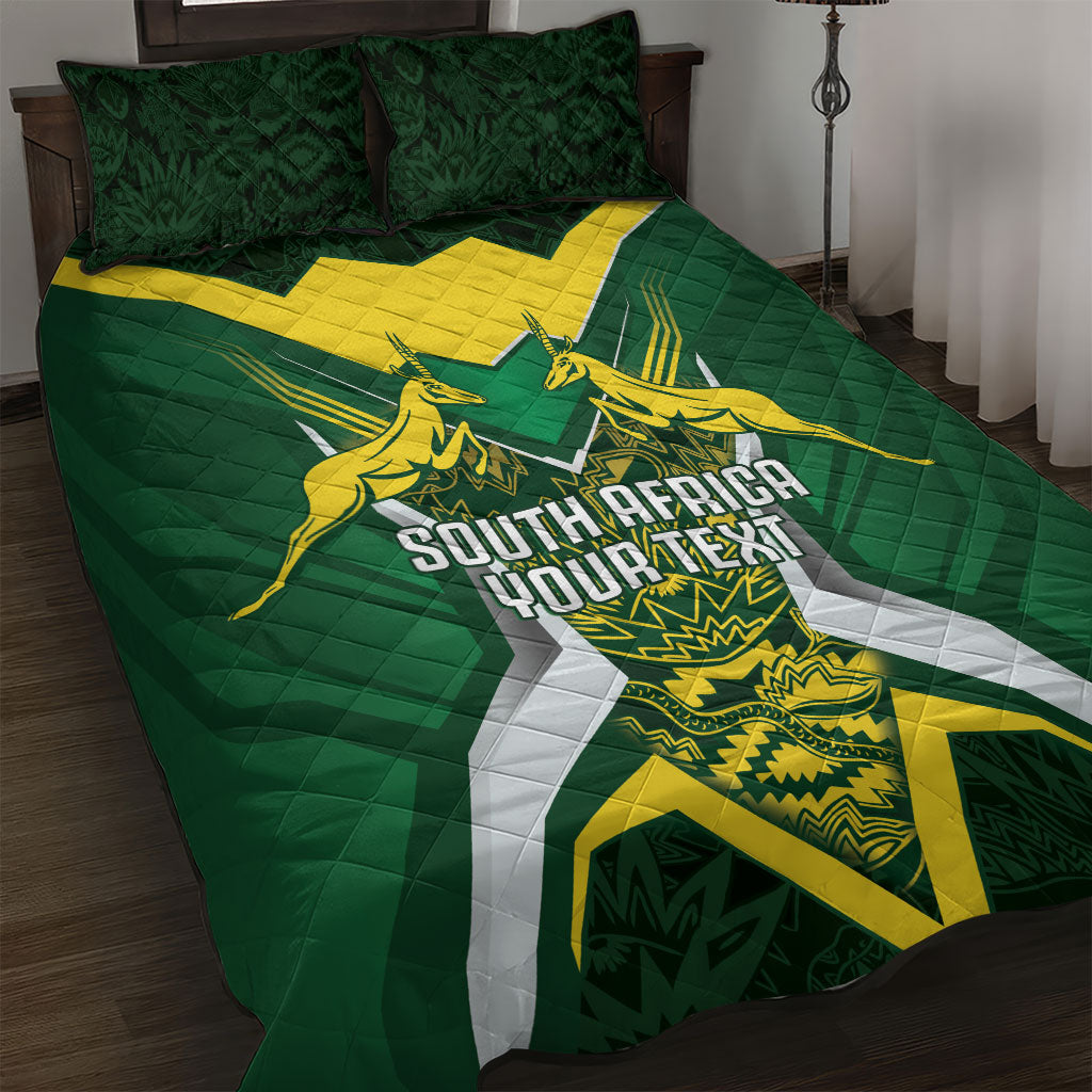 South Africa Springbok Custom Quilt Bed Set Rugby se Grootste Wedywering