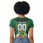 South Africa Springbok Custom Raglan Cropped T shirt Rugby se Grootste Wedywering