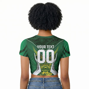 South Africa Springbok Custom Raglan Cropped T shirt Rugby se Grootste Wedywering