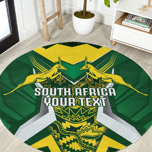 South Africa Springbok Custom Round Carpet Rugby se Grootste Wedywering