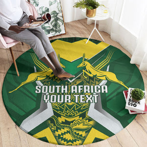 South Africa Springbok Custom Round Carpet Rugby se Grootste Wedywering