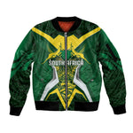South Africa Springbok Custom Sleeve Zip Bomber Jacket Rugby se Grootste Wedywering
