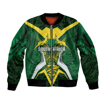 South Africa Springbok Custom Sleeve Zip Bomber Jacket Rugby se Grootste Wedywering