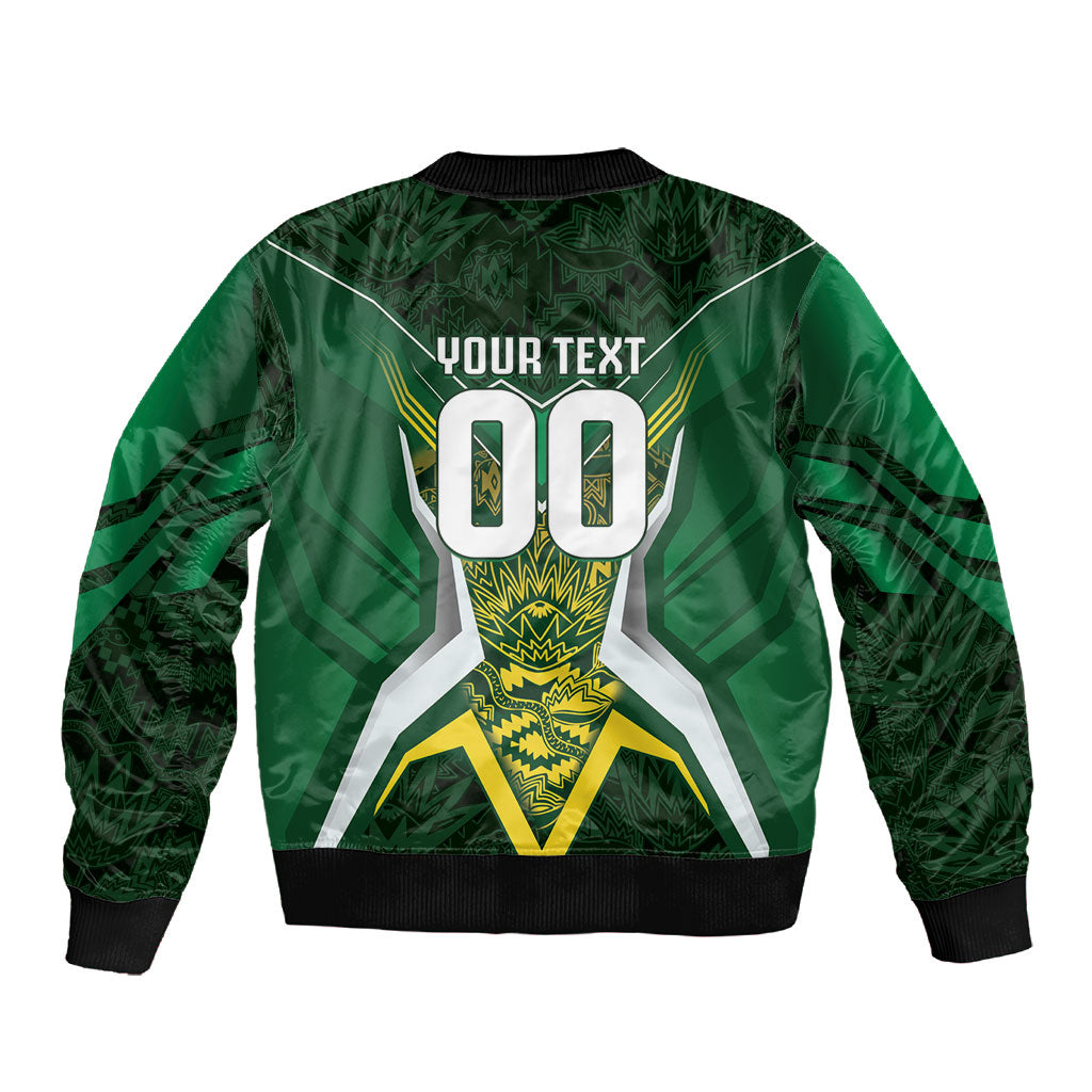 South Africa Springbok Custom Sleeve Zip Bomber Jacket Rugby se Grootste Wedywering