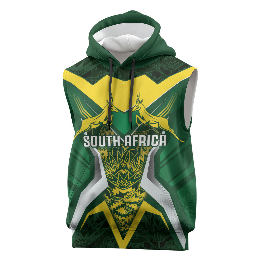 South Africa Springbok Custom Sleeveless Hoodie Rugby se Grootste Wedywering