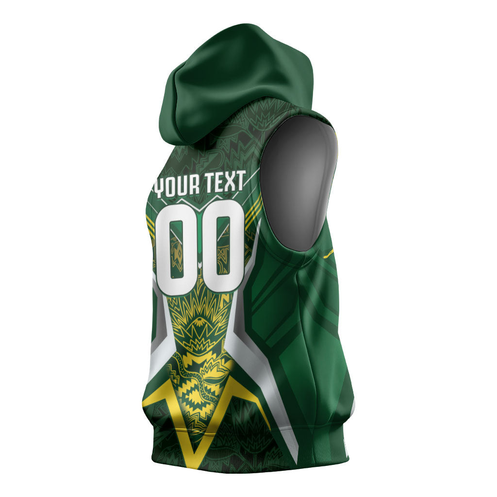 South Africa Springbok Custom Sleeveless Hoodie Rugby se Grootste Wedywering