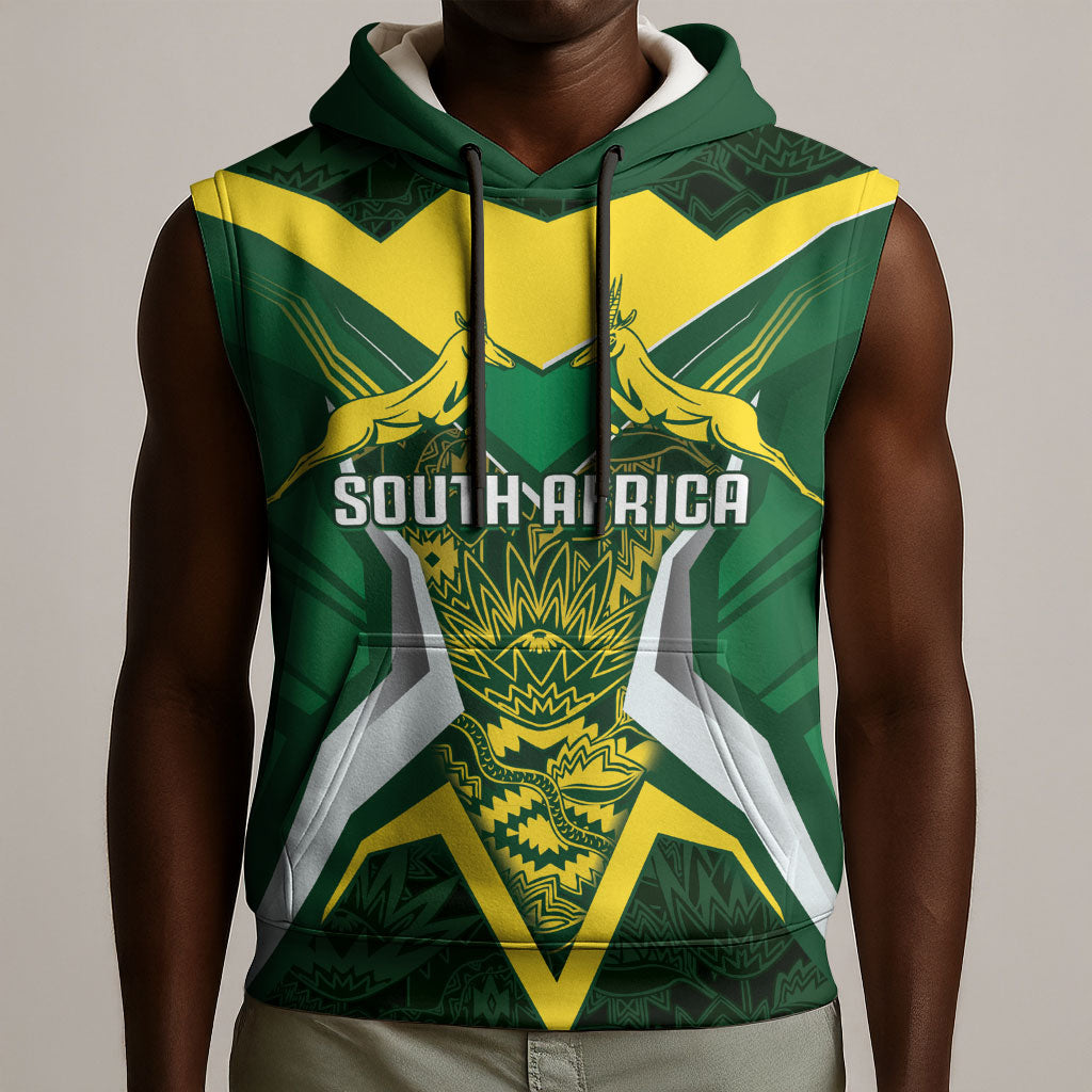 South Africa Springbok Custom Sleeveless Hoodie Rugby se Grootste Wedywering