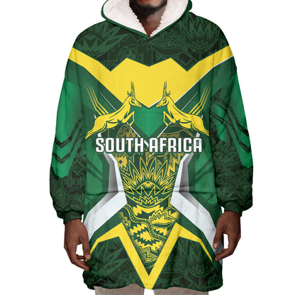 South Africa Springbok Custom Wearable Blanket Hoodie Rugby se Grootste Wedywering