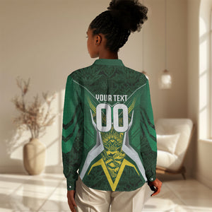 South Africa Springbok Custom Women Casual Shirt Rugby se Grootste Wedywering