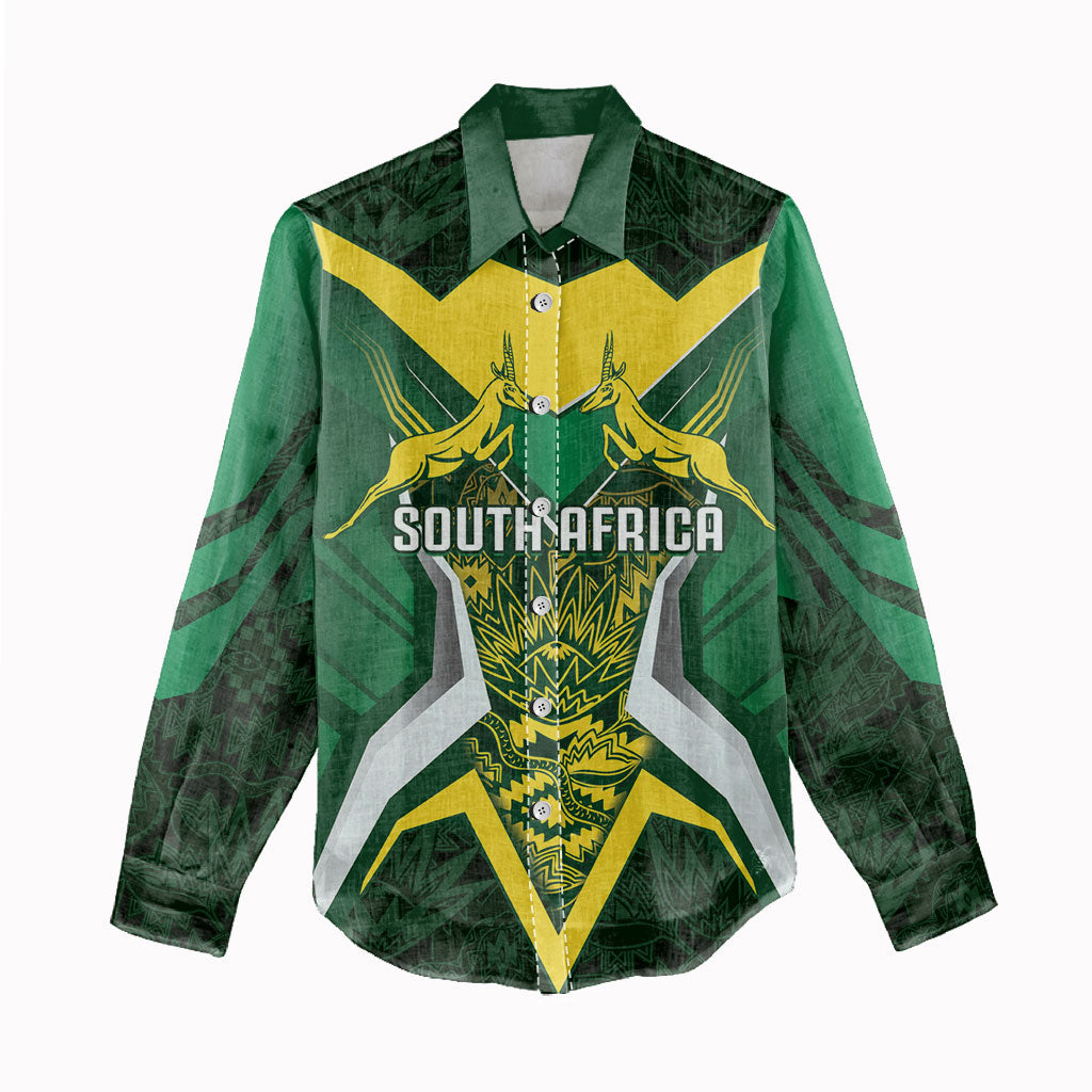 South Africa Springbok Custom Women Casual Shirt Rugby se Grootste Wedywering