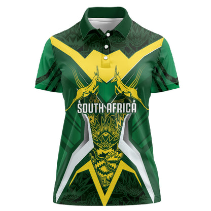 South Africa Springbok Custom Women Polo Shirt Rugby se Grootste Wedywering