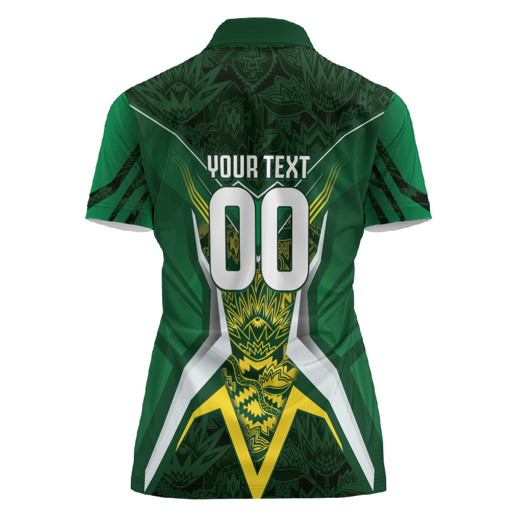 South Africa Springbok Custom Women Polo Shirt Rugby se Grootste Wedywering