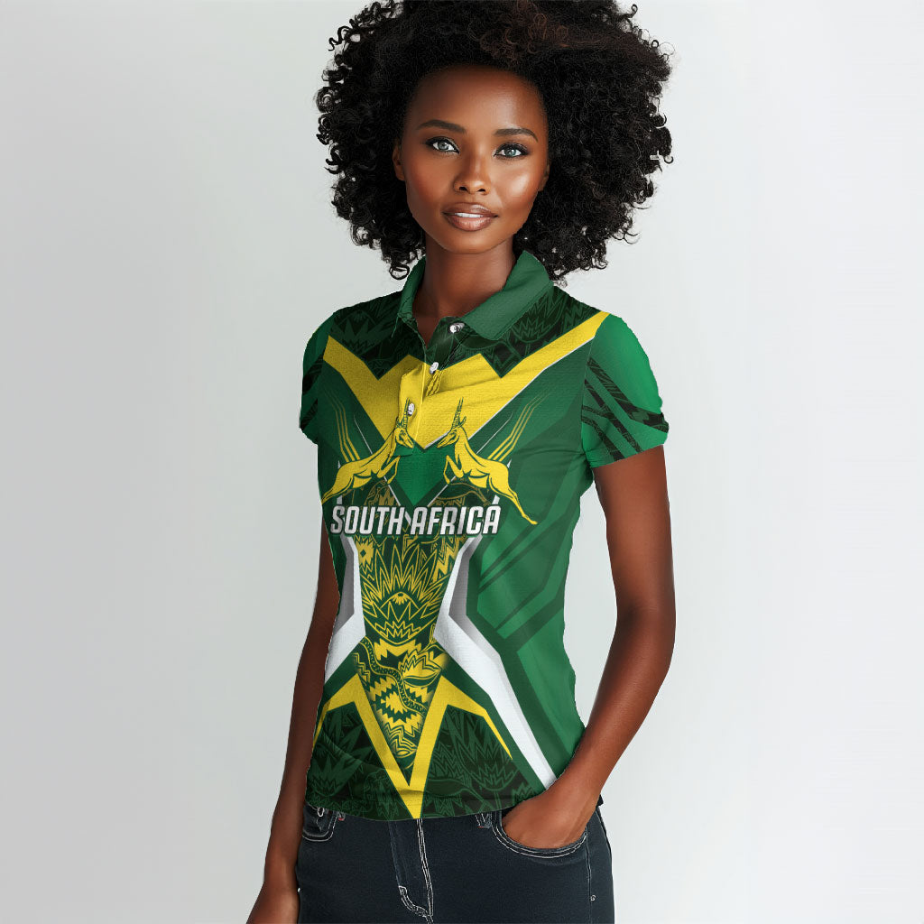 South Africa Springbok Custom Women Polo Shirt Rugby se Grootste Wedywering