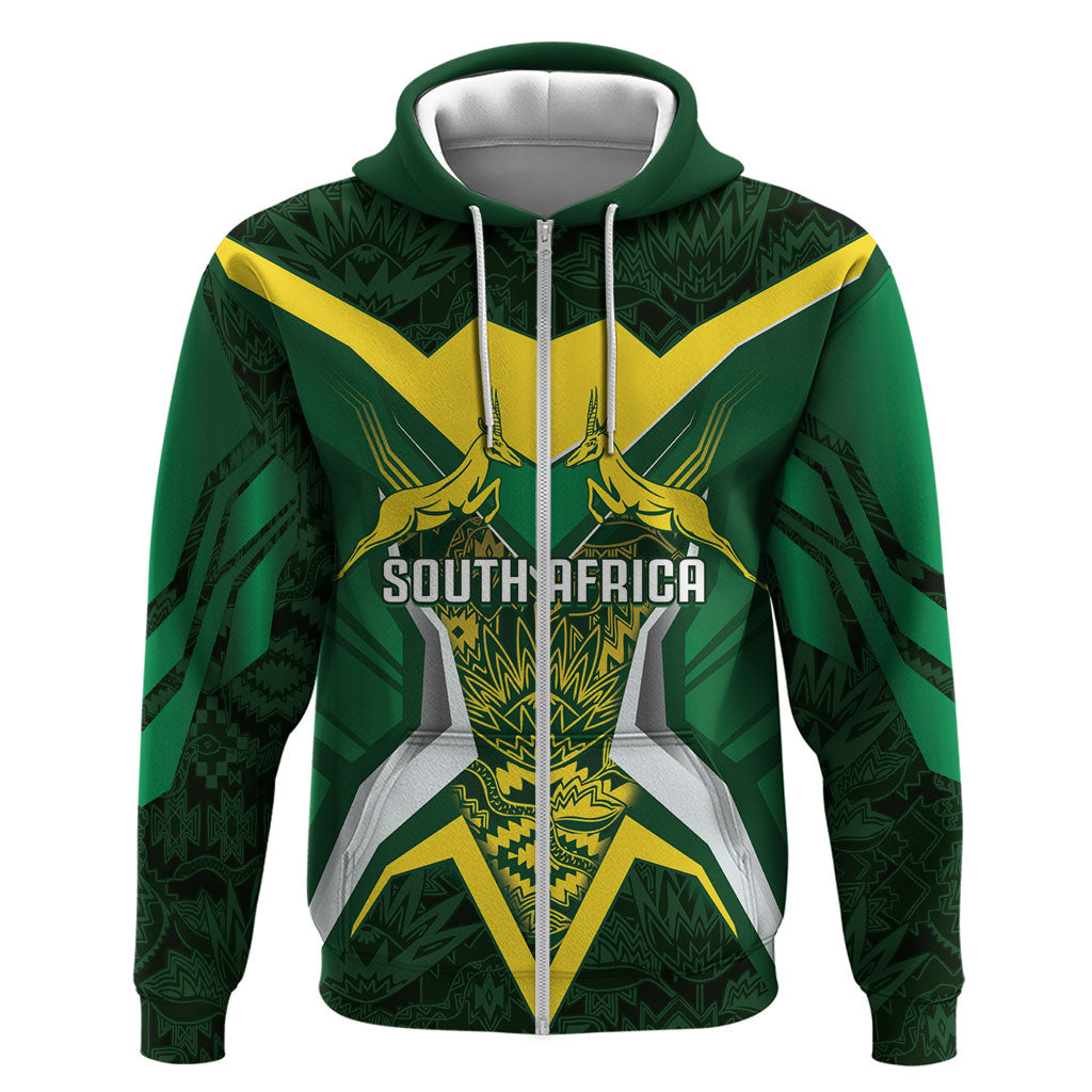South Africa Springbok Custom Zip Hoodie Rugby se Grootste Wedywering