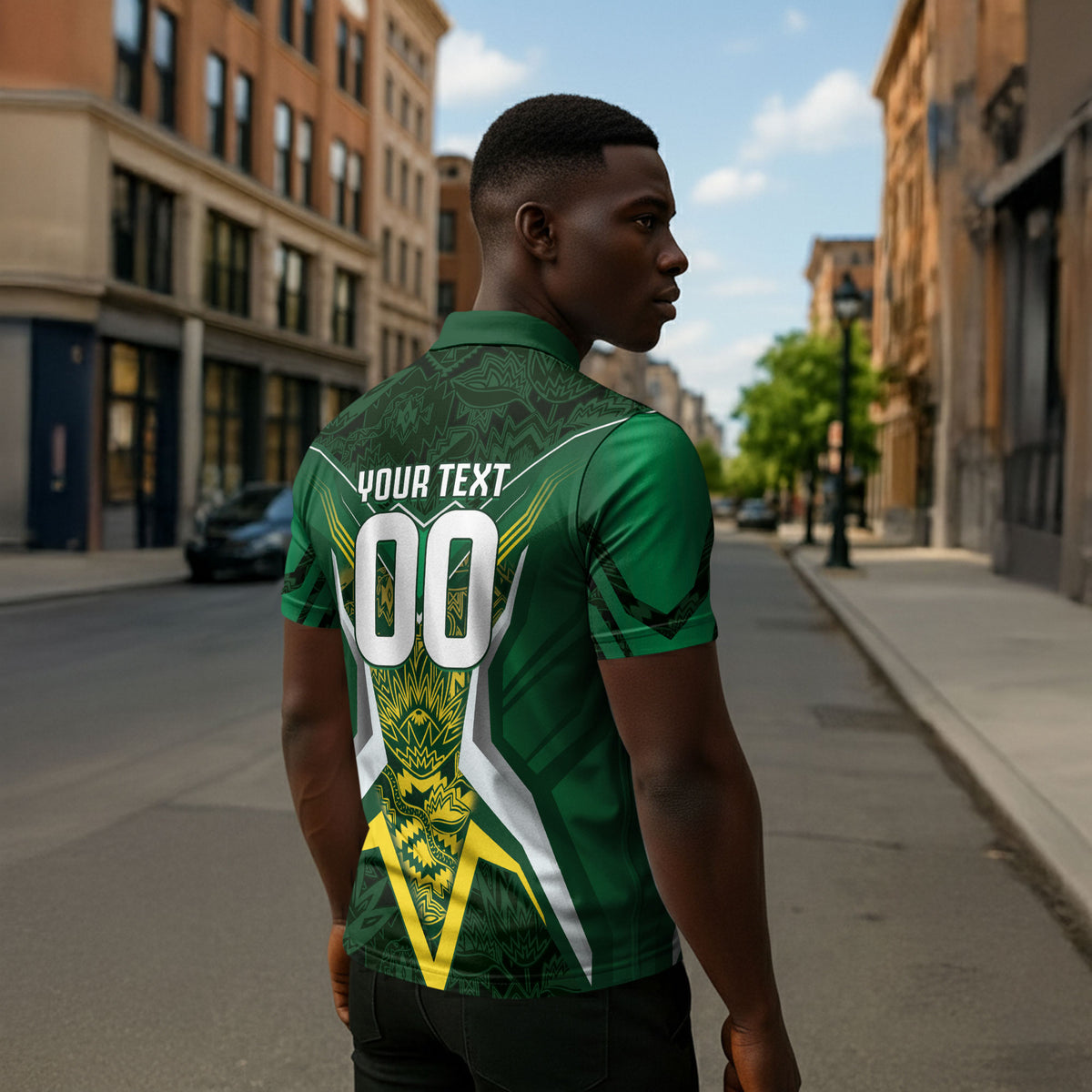 South Africa Springbok Custom Zipper Polo Shirt Rugby se Grootste Wedywering