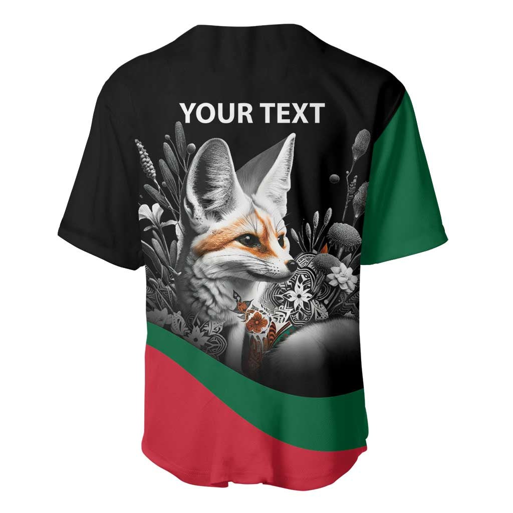Personalized Algeria Baseball Jersey Algerian Flag With a Fennec Fox LT9