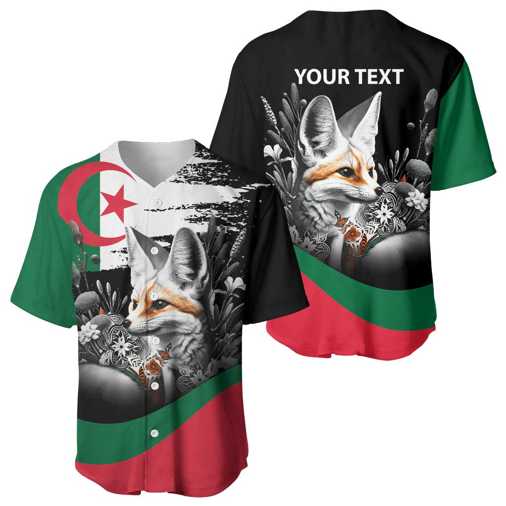 Personalized Algeria Baseball Jersey Algerian Flag With a Fennec Fox LT9