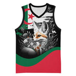 Personalized Algeria Basketball Jersey Algerian Flag With a Fennec Fox - African Pride