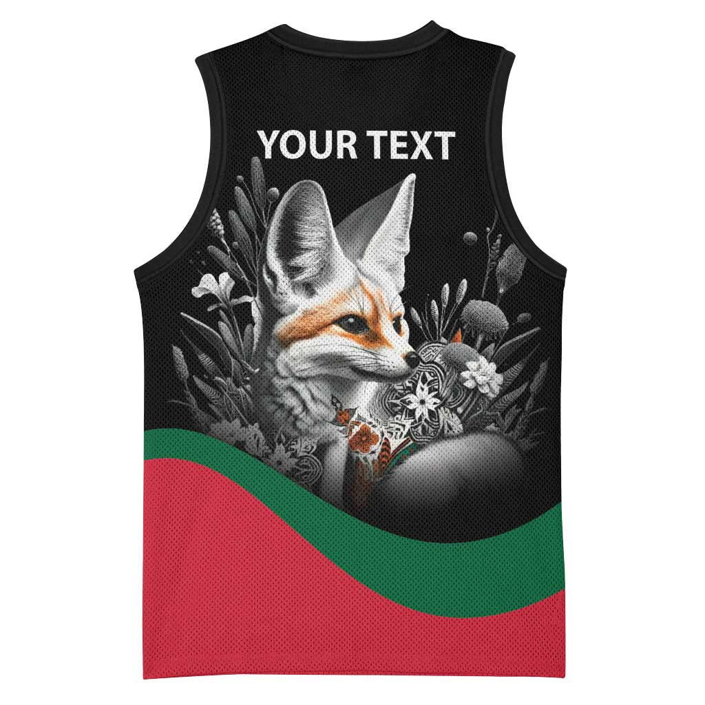 Personalized Algeria Basketball Jersey Algerian Flag With a Fennec Fox - African Pride