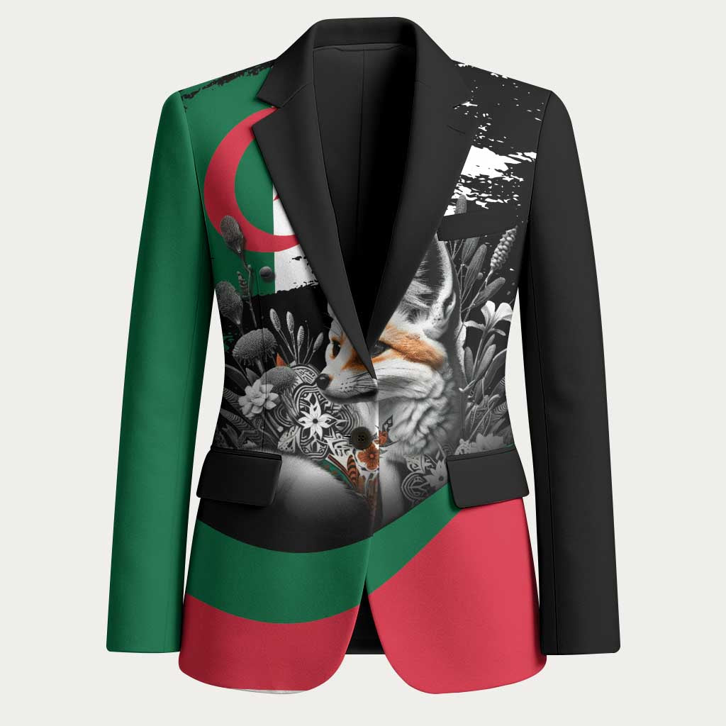 Personalized Algeria Blazer Algerian Flag With a Fennec Fox - African Pride
