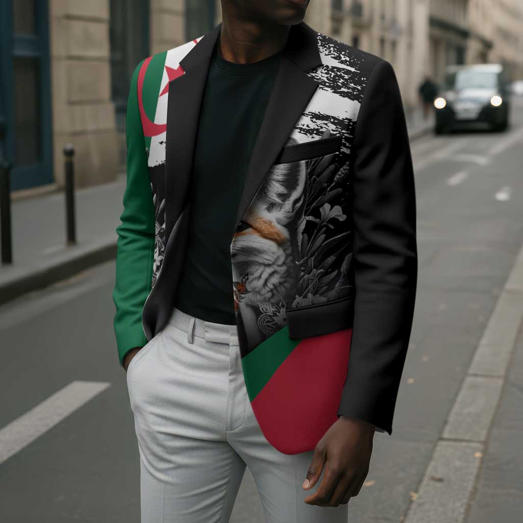 Personalized Algeria Blazer Algerian Flag With a Fennec Fox - African Pride
