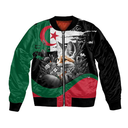 Personalized Algeria Bomber Jacket Algerian Flag With a Fennec Fox - African Pride