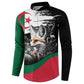 Personalized Algeria Button Sweatshirt Algerian Flag With a Fennec Fox