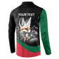 Personalized Algeria Button Sweatshirt Algerian Flag With a Fennec Fox