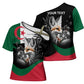 Personalized Algeria Cross Shoulder Shirt Algerian Flag With a Fennec Fox - African Pride