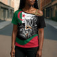Personalized Algeria Cross Shoulder Shirt Algerian Flag With a Fennec Fox - African Pride