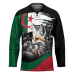 Personalized Algeria Hockey Jersey Algerian Flag With a Fennec Fox - African Pride